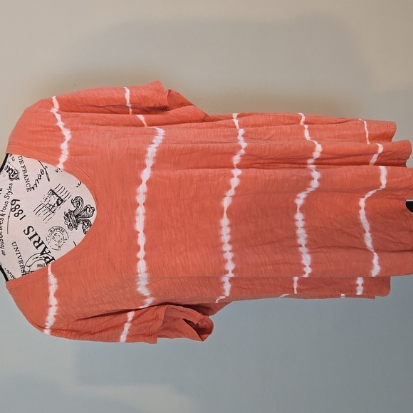 Orange and White Tye Dye Tee - Picture 1 of 4